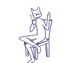 Cat of a square face sticker #15667999