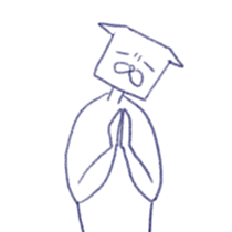 Cat of a square face sticker #15668009