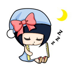 Big red ribbon girl sticker #15676045