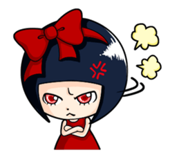 Big red ribbon girl sticker #15676050