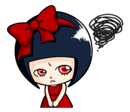 Big red ribbon girl sticker #15676055