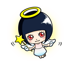 Big red ribbon girl sticker #15676063