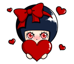 Big red ribbon girl sticker #15676072