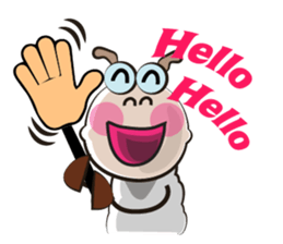 Very Funny White Sheep Vivid Emotions sticker #15677331