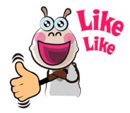 Very Funny White Sheep Vivid Emotions sticker #15677332