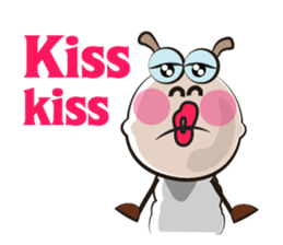 Very Funny White Sheep Vivid Emotions sticker #15677338