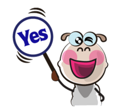 Very Funny White Sheep Vivid Emotions sticker #15677342