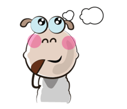 Very Funny White Sheep Vivid Emotions sticker #15677344