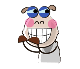 Very Funny White Sheep Vivid Emotions sticker #15677348