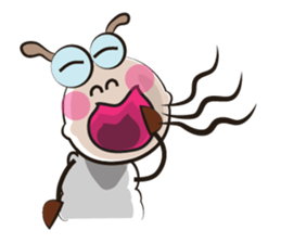 Very Funny White Sheep Vivid Emotions sticker #15677349