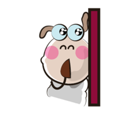 Very Funny White Sheep Vivid Emotions sticker #15677357