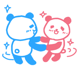 Pink & blue panda 2 sticker #15682361