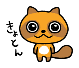 Cheeky raccoon dog Small owl sticker #15688389