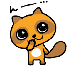 Cheeky raccoon dog Small owl sticker #15688408