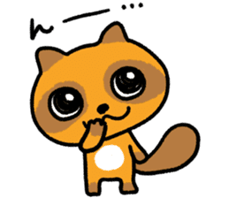 Cheeky raccoon dog Small owl sticker #15688408