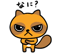 Cheeky raccoon dog Small owl sticker #15688414