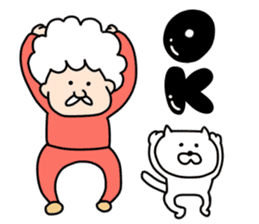 Afro Grandpa and cat sticker #15690355