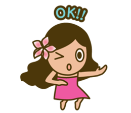 Cute hula dancer sticker #15691125