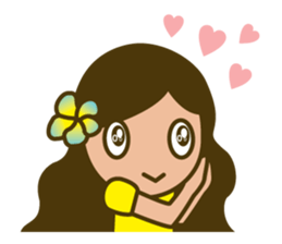 Cute hula dancer sticker #15691126