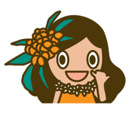 Cute hula dancer sticker #15691128