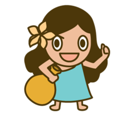 Cute hula dancer sticker #15691129