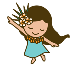 Cute hula dancer sticker #15691131