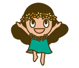 Cute hula dancer sticker #15691134
