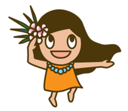Cute hula dancer sticker #15691135