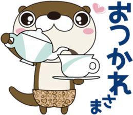 Otter wearing panther pants. sticker #15692897