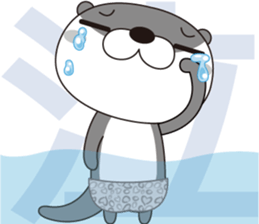 Otter wearing panther pants. sticker #15692900