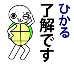 the turtle named hikaru sticker #15697576