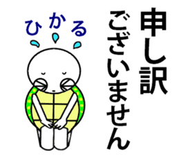 the turtle named hikaru sticker #15697580