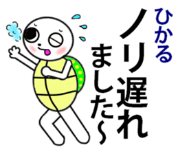 the turtle named hikaru sticker #15697597