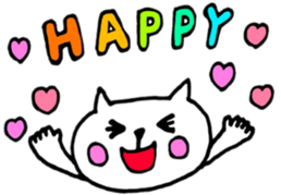 White Cat3(Japanese) sticker #15701337