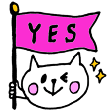 White Cat3(Japanese) sticker #15701338