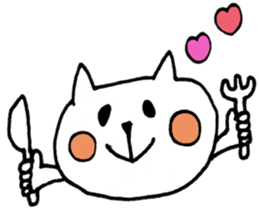 White Cat3(Japanese) sticker #15701358