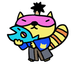 Raccoon Samurai sticker #15701522