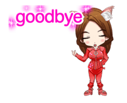 Cat ear ear leather suit girl English.. sticker #15710531