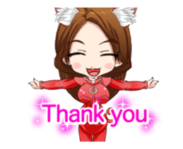 Cat ear ear leather suit girl English.. sticker #15710532