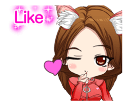 Cat ear ear leather suit girl English.. sticker #15710533