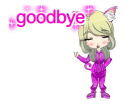 Cat ear ear leather suit girl English.. sticker #15710537