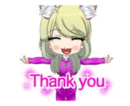 Cat ear ear leather suit girl English.. sticker #15710538