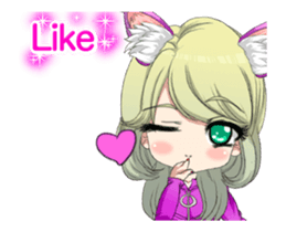 Cat ear ear leather suit girl English.. sticker #15710539