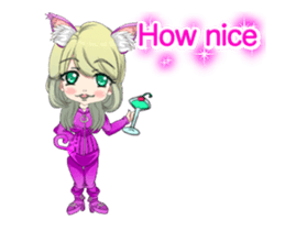 Cat ear ear leather suit girl English.. sticker #15710540