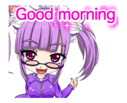 Cat ear ear leather suit girl English.. sticker #15710542