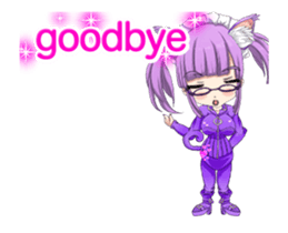 Cat ear ear leather suit girl English.. sticker #15710543