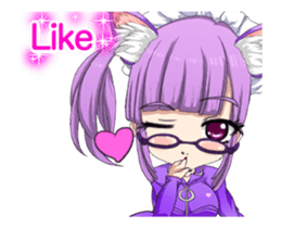 Cat ear ear leather suit girl English.. sticker #15710545