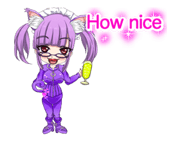 Cat ear ear leather suit girl English.. sticker #15710546