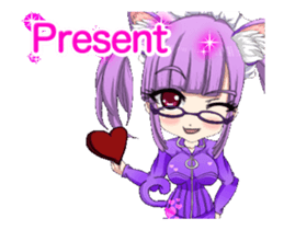 Cat ear ear leather suit girl English.. sticker #15710547