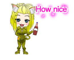 Cat ear ear leather suit girl English.. sticker #15710552